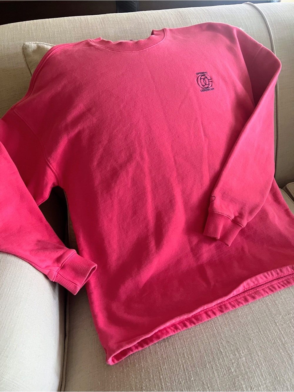Opening Ceremony Hot Pink Crewneck Sweatshirt